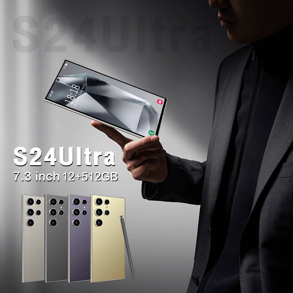 S24Ultra Smart Phone - 7.3" HD Screen, Android 14, Dual SIM Dual Standby, 6+128GB, 128GB Memory Card, Face ID, 5G/4G/3G/GPS